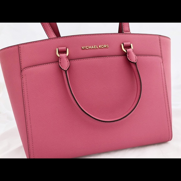 🎀NWT Michael Kors Emmy Top Handle Tote Large Pink - Picture 6 of 8